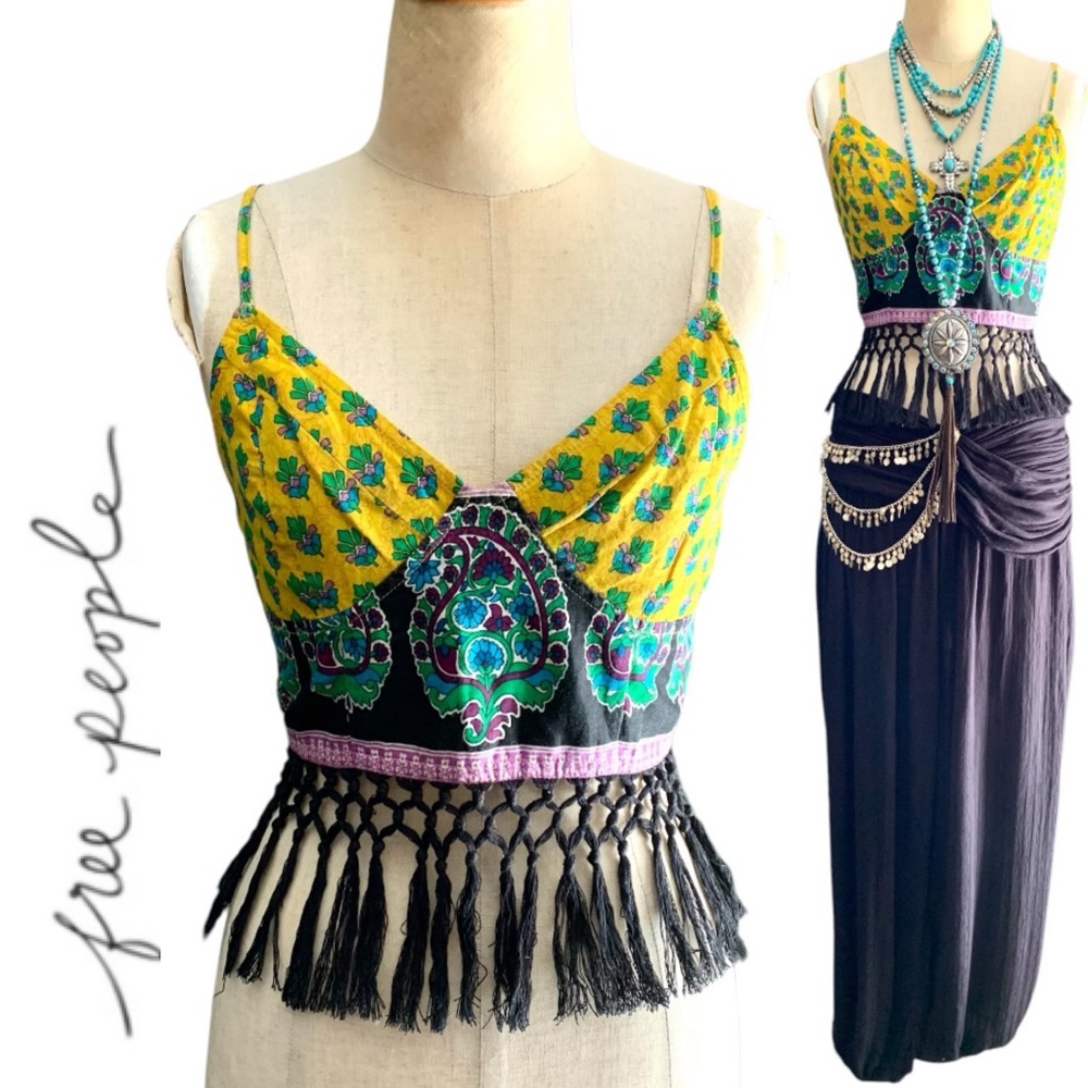 “Free People One” Bohemian Eastern Fringe Top- S
